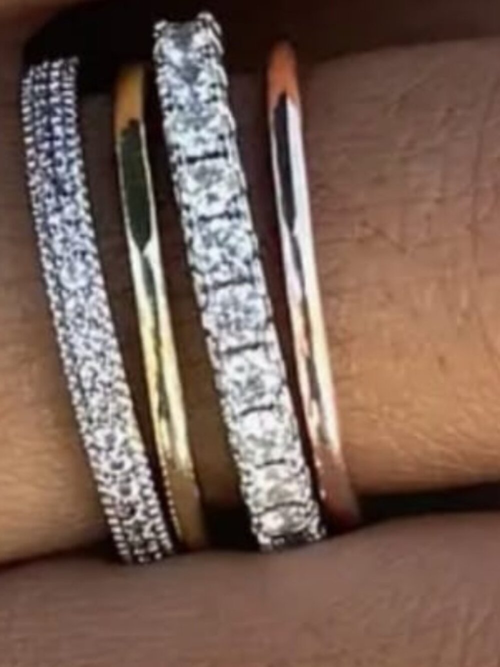 Adornia Tri-Tone Band Ring size 8 GOLD